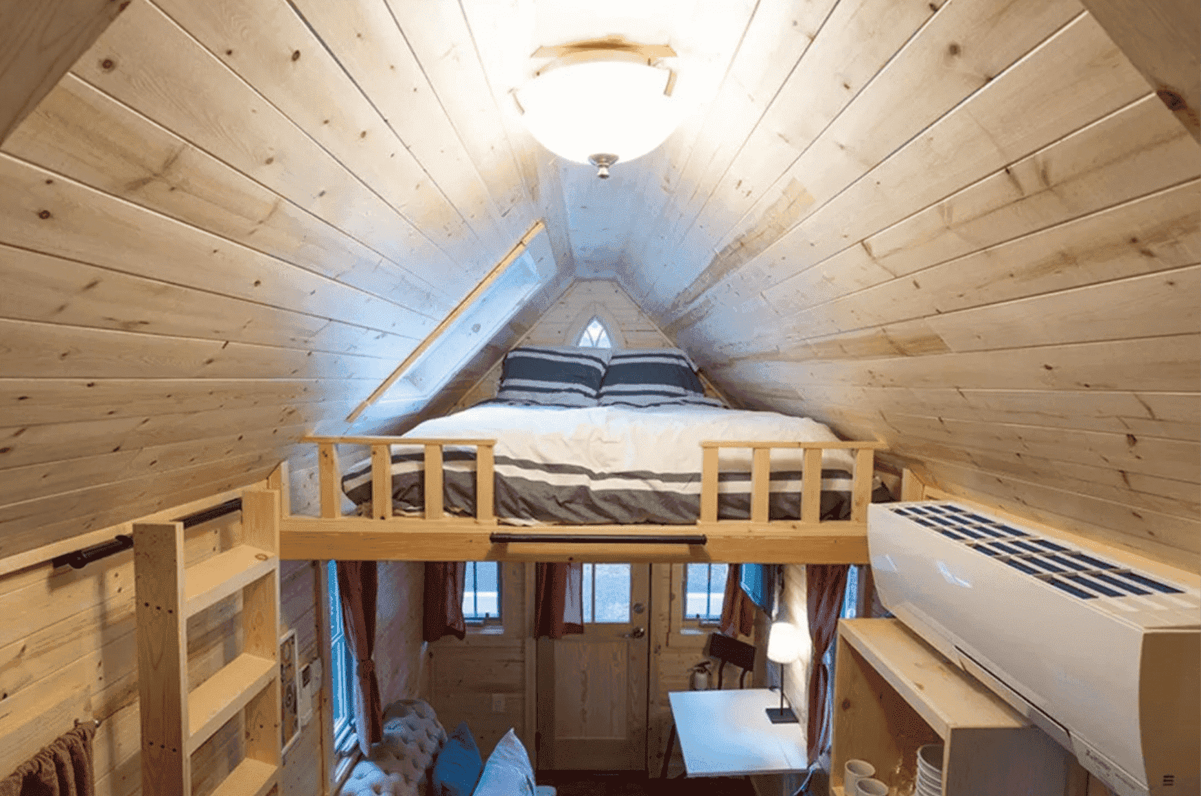 FVX-765 Tiny Mobile Home On Wheels With Bedroom, Bathroom & Kitchen (171 sq ft)